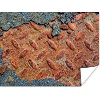 PosterMonkey Poster Diamantplaat - Beton - Vintage - Roest - 120x90 cm