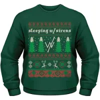 PLASTIC HEAD Sleeping With Sirens Sweater/trui -S- Christmas Trees Groen