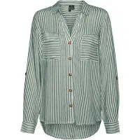 Vero Moda Blouse 'Bumpy' donkergroen / wit