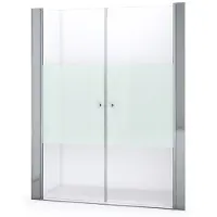 Maxaro Zircon Comfort Douchedeur | 165 cm Chroom Helder met matte strook Pendeldeur