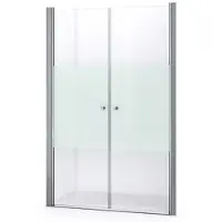 Maxaro Zircon Comfort Douchedeur | 135 cm Chroom Helder met matte strook Pendeldeur