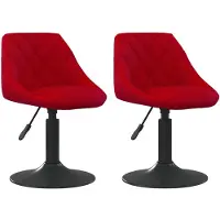 vidaXL Eetkamerstoelen draaibaar 2 st fluweel wijnrood