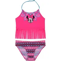 Disney Minnie Mouse - Neon roze Aztec patroon zwempak met kwastjes / 104-110