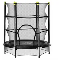 PlayGoodz Kindertrampoline met veiligheidsnet - trampoline - speelgoed - zwart - Ø140 cm