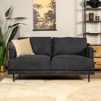 Livin24 Scandinavische bank 2,5-zits Denver bouclé zwart