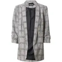 Pieces Blazers 'PCBOSELLA' grijs / zwart / wit