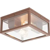 QAZQA Industriële plafondlamp roestbruin IP44 2-lichts - Charlois