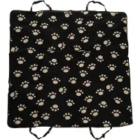 Trixie autodeken pootprint nylon/fleece zwart/beige 145x140 cm
