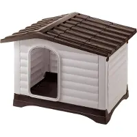 Ferplast Niche pour l'extérieur, Maison pour Chiens DOGVILLA 90 en Résine Thermo-plastique Résistant, Panneaux Latérales Ouvrable