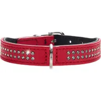 Hunter Halsband Diamond Petit Rood/Zwart Gr. 30: 23-27cm Halsomvang, B 16mm