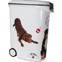 Curver Voedselcontainer Hond - 54L- 20KG - 28x50x61cm - Wit/Grijs