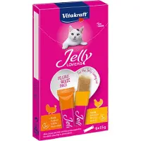 Vitakraft Jelly Lovers met kip & kalkoen kattensnack (6 x 15 g) 11 verpakkingen