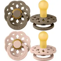 BIBS Böhmen Schnuller - 2er-Pack - Gr. 1 - Rund - Dark Oak/Blush - - One Size - Schnuller