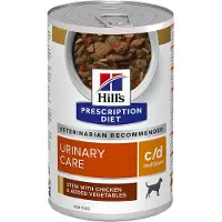 Hill's Pet Nutrition Prescription Diet Hondenvoer Nat c/d Multicare Urinary Care Stoofpotje Kip & Groenten 12 x 354 gr