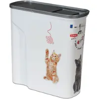 Curver Voedselcontainer Kat - 6L- 2,5KG - 28x12x28cm - Wit/Grijs