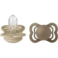 BIBS Supreme+ Fopspenen - Maat 1 - 2-pack - Symmetrisch - Vanill - - 0-6 mnd - Fopspenen
