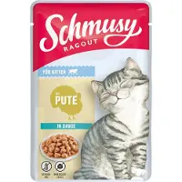 Schmusy 22x100g Ragout in Sauce Kalkoen Kitten nat