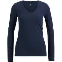We fashion - Dames T-shirt met V-hals - Slim Fit - Blauw - Katoen - Maat: S