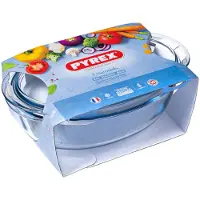 Pyrex - SlowCook Ovenschaal Ovaal met Grepen en Deksel 2-Delig - Transparant - Borosilicaatglas