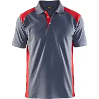 Blakläder Poloshirt Pique 33241050 | Grijs/Rood | Maat M - 7330509396438