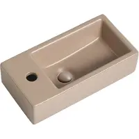 Guido Gusto Fontein Mia 40.5x20x10.5cm mat beige inclusief afvoerplug links