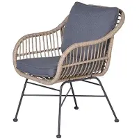 Garden Impressions Margriet dining fauteuil carbon black natural rotan mystic grey