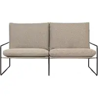 Ferm Living Desert 2-zits bank stof dark sand, zwart frame
