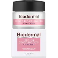 Biodermal Nachtcrème Droge & Gevoelige Huid - Hydrateert en herstelt - 50ml - Biodermal Nachtcrème Droge & Gevoelige Huid - Hydrateert en herstelt - 50ml