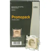 Niko Original Cream inbouw stopcontact - penaarde - enkelvoudig - 10 stuks
