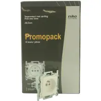Niko Original White inbouw stopcontact - penaarde - enkelvoudig - 10 stuks