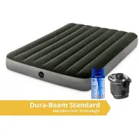 Intex Prestige Downy - Luchtbed - Tweekleurig - Met batterijpomp en reparatieset - 191x137x25 cm - PVC - Groen