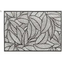 Unique living 6x Tafel placemats/onderleggers met zwarte bladeren 30 x 45 cm - Placemats