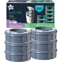 Tommee tippee Twist & Click luieremmer navullingen - verpakking met 6 stuks - 6 x 10,5 m navulcassettes