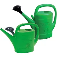 Prosperplast Combi-set kunststof bloemen/planten gieters met broeskop/sproeikop groen 5 en 10 liter - Gieters