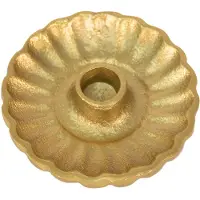Clayre & Eef Kandelaar Ø 11x3 cm Goudkleurig Aluminium Rond Kaarsenstandaard Goudkleurig Kaarsenstandaard