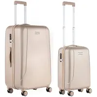 Carryon Skyhopper Kofferset – TSA Handbagage + Reiskoffer 78cm – Dubbele wielen - Champagne