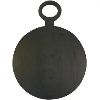 Be Home ronde serveerplank mangohout zwart 57cm - set van 2