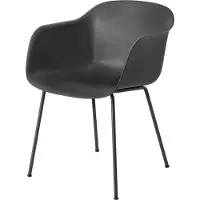 Muuto Fiber chair stoel met armleuningen zwart