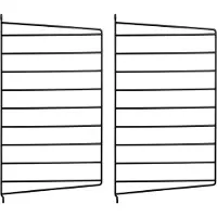String wandpaneel Zwart, 50x30 cm, 2-pack