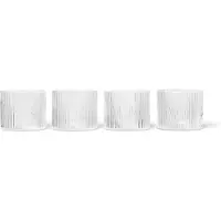Ferm Living Ripple Low Drinkglazen Pak Van 4 Doorzichtig - Drinkglazen Mondgeblazen Glas Clear - 1104264664