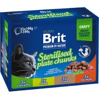 Brit Premium BP Cat Pouches - Sterilised Plate 12 x 100 g