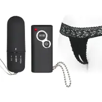 Love to love Secret Slipjes Vibrator met Afstandsbediening - Zwart - One Size