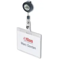 Durable naambadge met afrolmechanisme 90 x 60 mm (10 stuks)