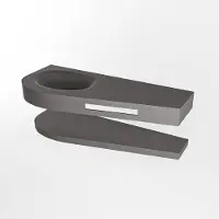 Mondiaz RIVA 120cm Wastafel met planchet kleur Dark_Grey. Wastafel DULCET links 1 kraangaten kleur Dark_Grey.
