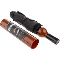 Merkloos Vouwparaplu Whiskeyfles Ø90cm Zwart zwart Polyester Paraplu