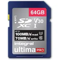 Integral MEMORY Premium Hoge Snelheid SDHC/XC V30 UHS-I U3 SDXC Kaart 64GB