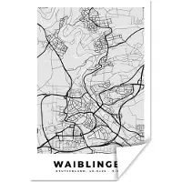 PosterMonkey Poster Stadskaart - Waiblingen - Plattegrond - Kaart - Duitsland - 40x60 cm