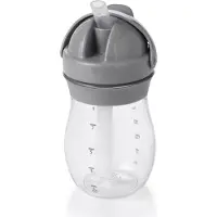 Oxo Tot Transitions Rietjesbeker - Drinkbeker met rietje - Drinkbeker kinderen - Drinkbeker baby - Antilekbeker - 250 ml - Grey