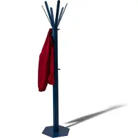 Gorillz Molto - Staande Kapstok - 18 kapstokhaken Staande Kleerhanger (175 x 35 x 40 cm) - Metaal- Blauw