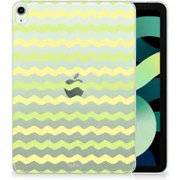 B2Ctelecom Back Cover voor iPad Air (2020/2022) 10.9 inch Hippe Hoes Waves Yellow